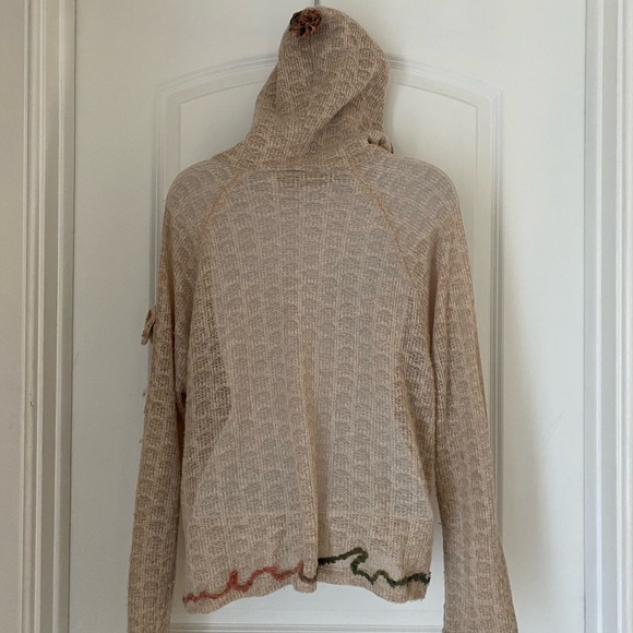 Vintage CanvasBacks Front Zipper Hooded Sweater Wool Blend Boho Size S - Picture 7 of 10